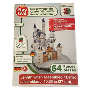 Puzzle Playtive Neuschwanstein Castle 3D 64 piece‎ Architecture NEW SEALED